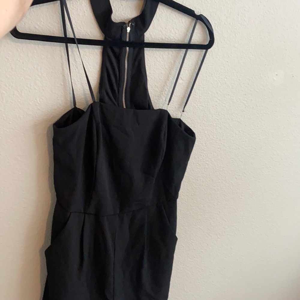 she + sky M Black romper with Halter Neck
